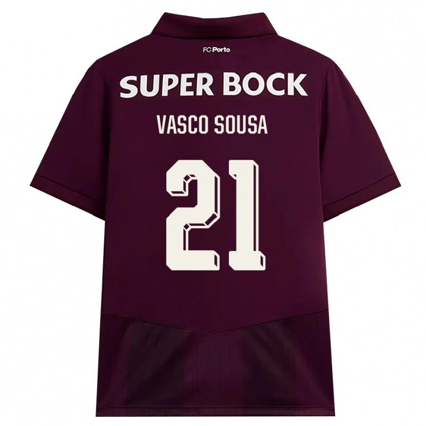 Danxen Homem Camisola Vasco Sousa #21 Borgonha Branco Alternativa 2026/27 Camisa