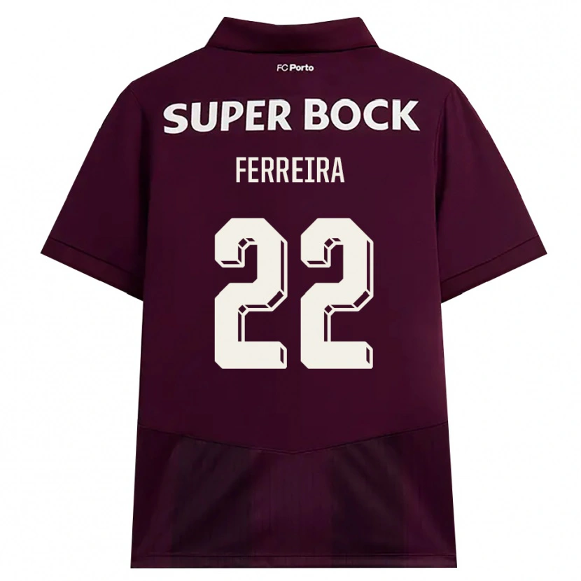Danxen Homem Camisola Joana Ferreira #22 Borgonha Branco Alternativa 2026/27 Camisa