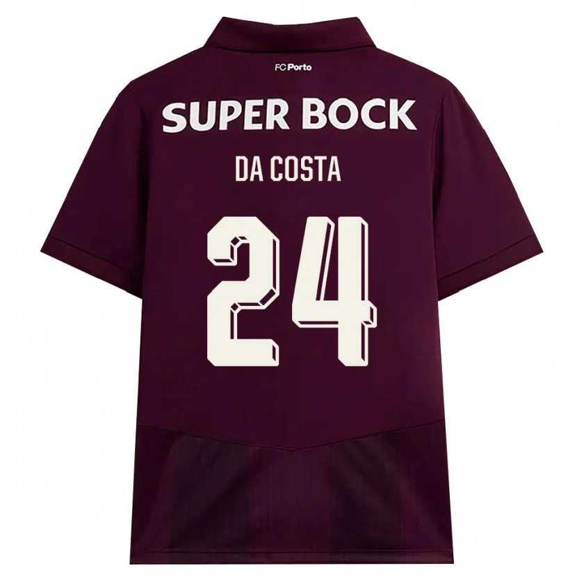 Danxen Homem Camisola Seif Da Costa #24 Borgonha Branco Alternativa 2026/27 Camisa