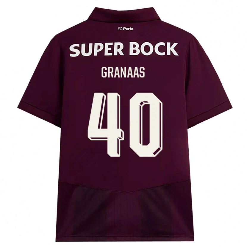 Danxen Homem Camisola Eirik Granaas #40 Borgonha Branco Alternativa 2026/27 Camisa