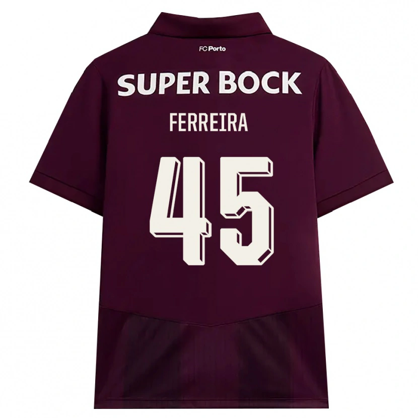 Danxen Homem Camisola Tiago Ferreira #45 Borgonha Branco Alternativa 2026/27 Camisa