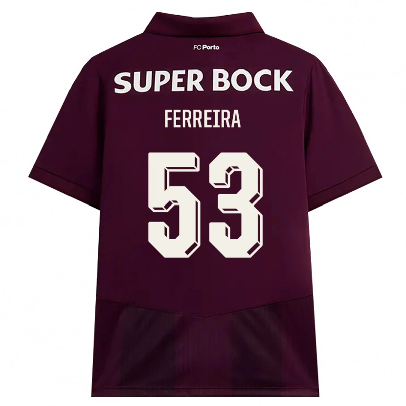 Danxen Homem Camisola Eduardo Ferreira #53 Borgonha Branco Alternativa 2026/27 Camisa