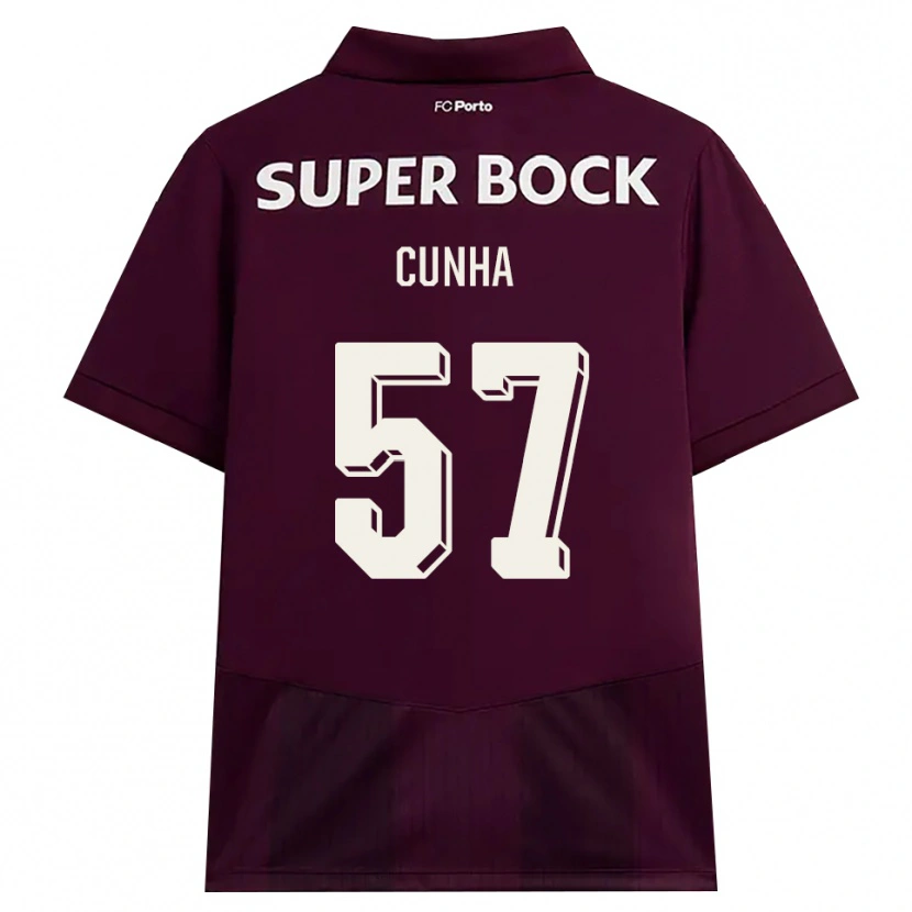 Danxen Homem Camisola Duarte Cunha #57 Borgonha Branco Alternativa 2026/27 Camisa
