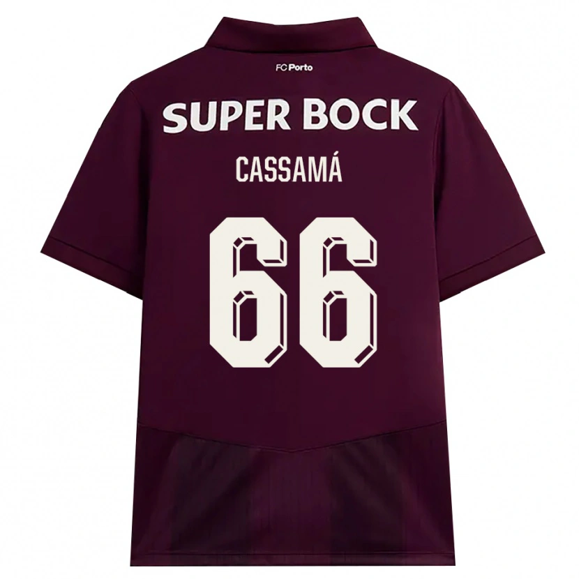 Danxen Homem Camisola Adramane Cassamá #66 Borgonha Branco Alternativa 2026/27 Camisa
