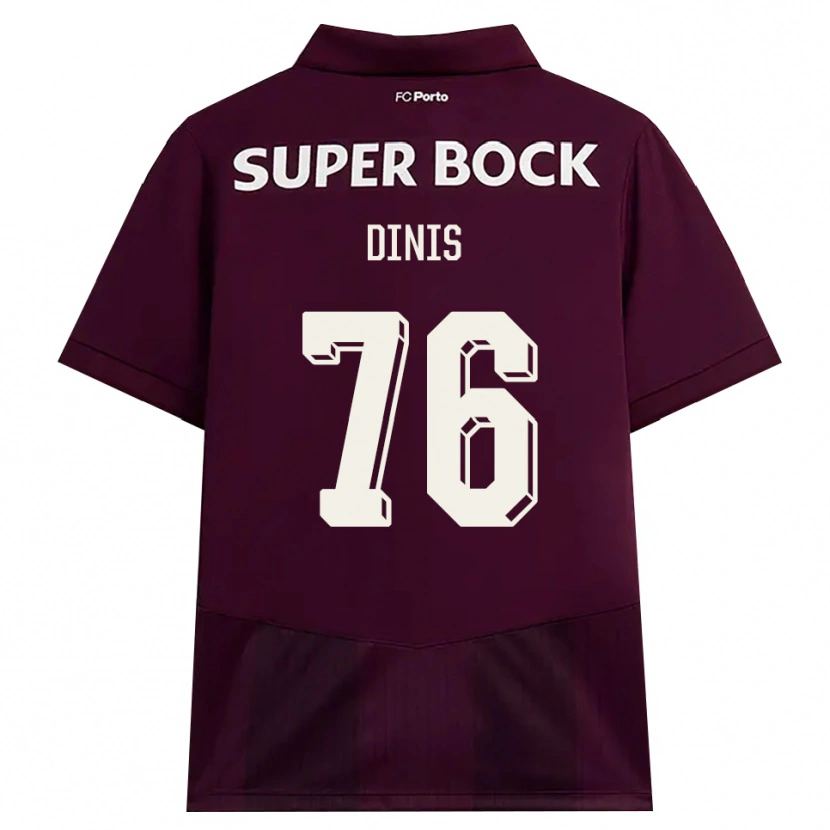 Danxen Homem Camisola Dinis Andrade Rodrigues #76 Borgonha Branco Alternativa 2026/27 Camisa