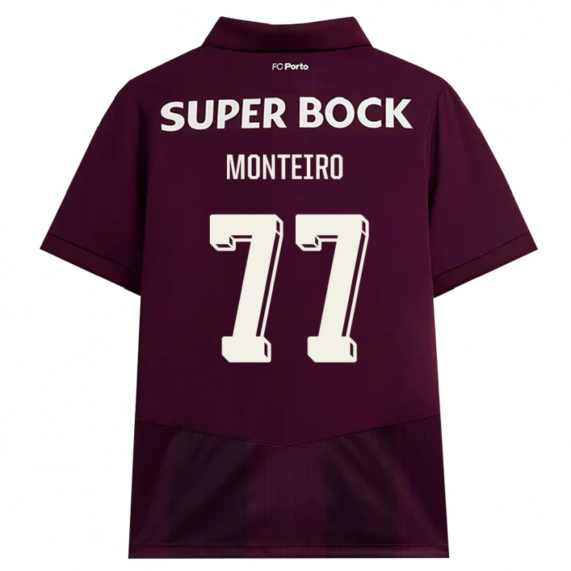 Danxen Homem Camisola Rui Monteiro #77 Borgonha Branco Alternativa 2026/27 Camisa