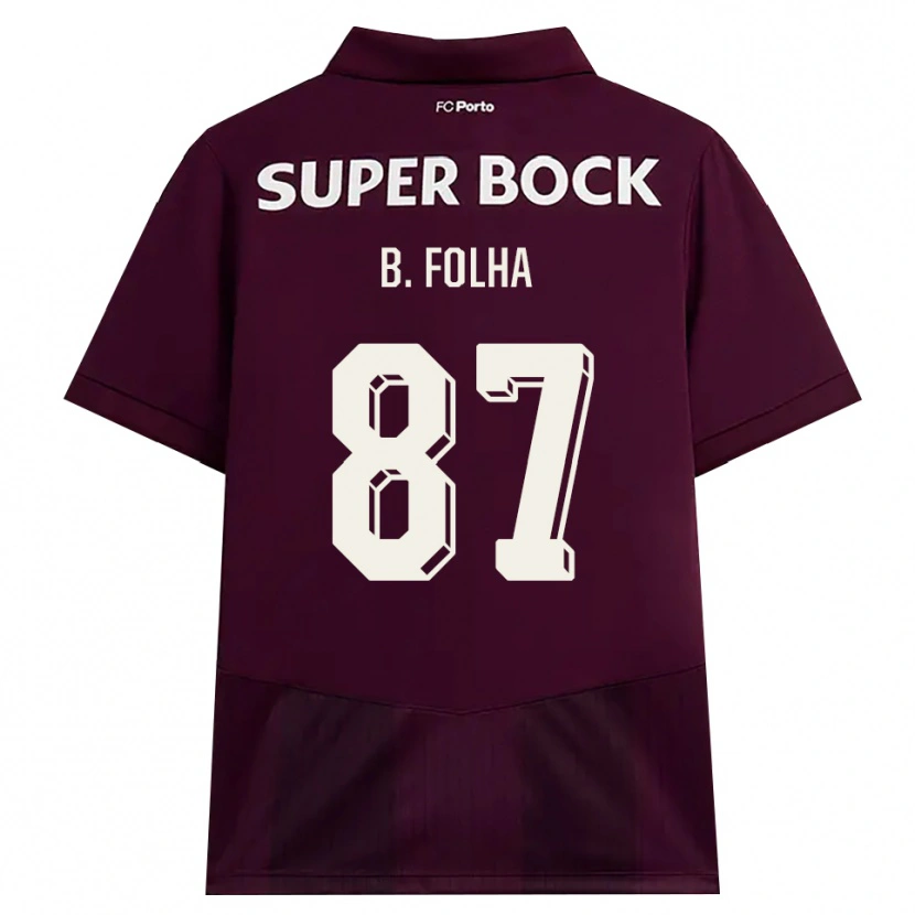 Danxen Homem Camisola Bernardo Folha #87 Borgonha Branco Alternativa 2026/27 Camisa