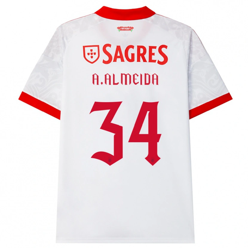 Danxen Homem Camisola Andre Almeida #34 Branco Vermelho Amarelo Alternativa 2026/27 Camisa