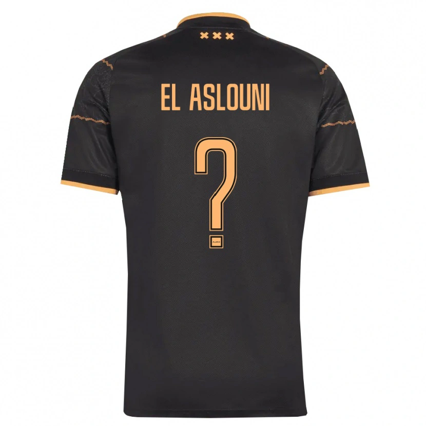 Danxen Homem Camisola Achraf El Aslouni #0 Preto Laranja Alternativa 2026/27 Camisa