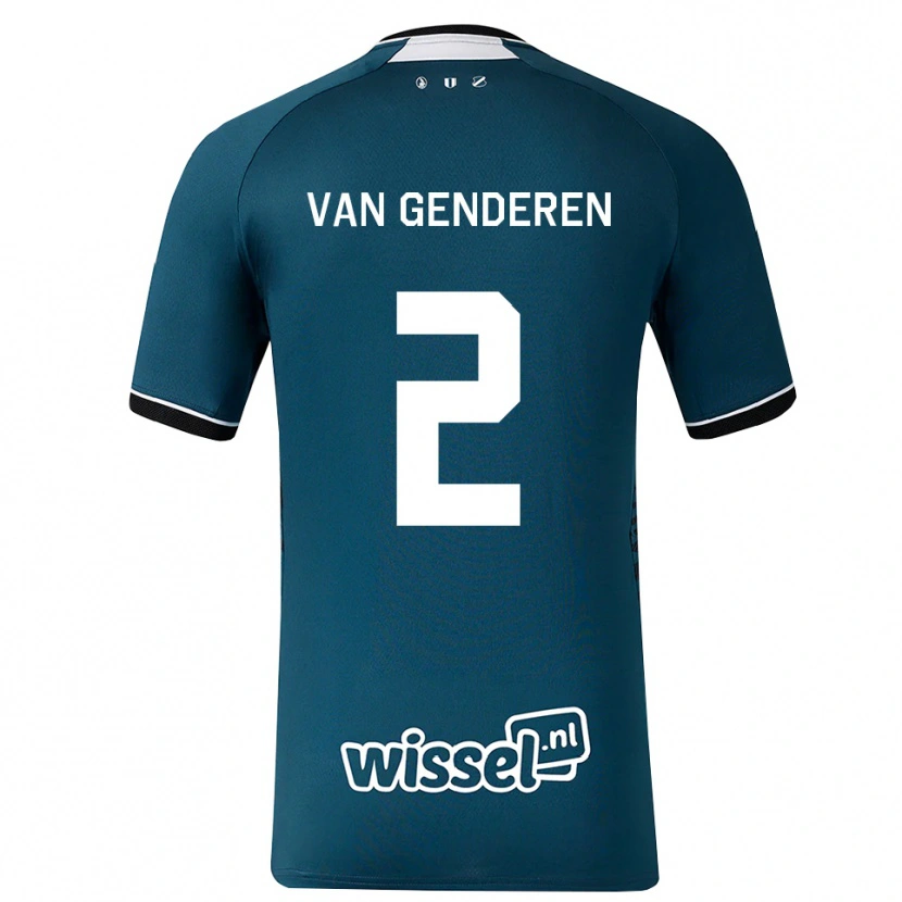 Danxen Homem Camisola Juliën Van Genderen #2 Darkslategray Branco Alternativa 2026/27 Camisa