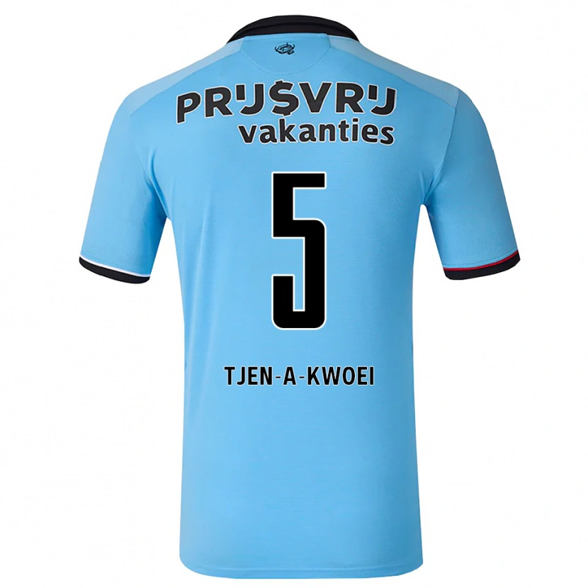 Danxen Homem Camisola Duane Tjen-A-Kwoei #5 Deepskyblue Preto Vermelho Alternativa 2026/27 Camisa