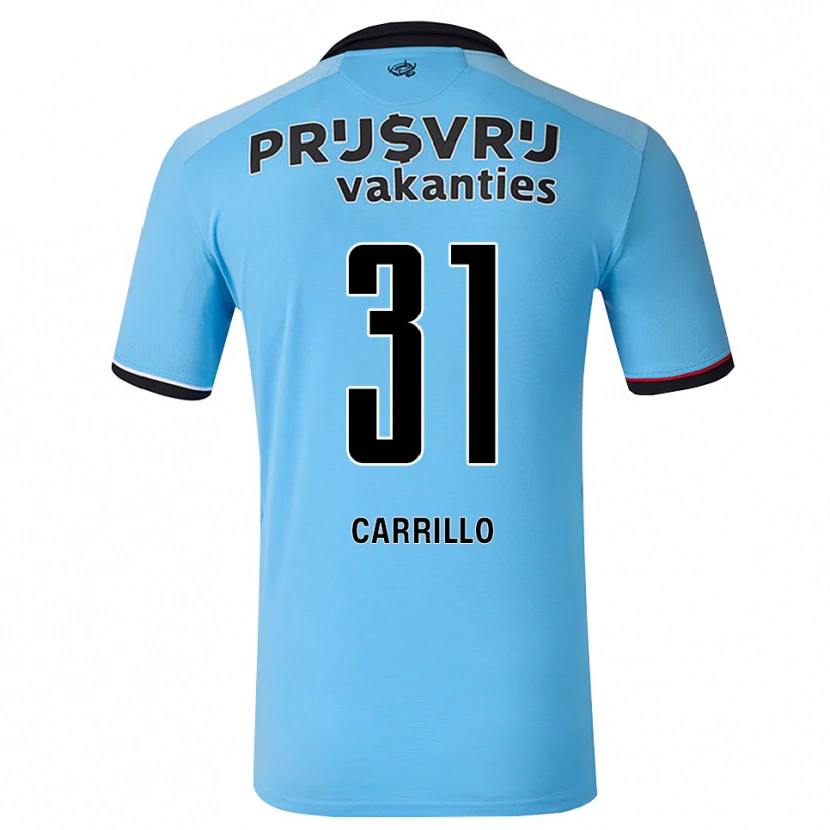 Danxen Homem Camisola Stéphano Carrillo #31 Deepskyblue Preto Vermelho Alternativa 2026/27 Camisa
