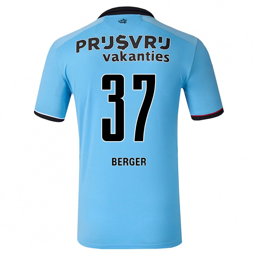 Danxen Homem Camisola Mannou Berger #37 Deepskyblue Preto Vermelho Alternativa 2026/27 Camisa