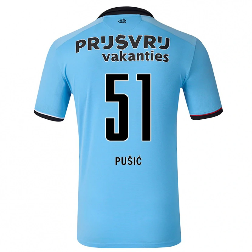 Danxen Homem Camisola Noah Pušić #51 Deepskyblue Preto Vermelho Alternativa 2026/27 Camisa