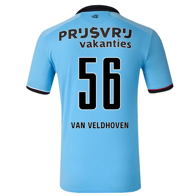 Danxen Homem Camisola Kars Van Veldhoven #56 Deepskyblue Preto Vermelho Alternativa 2026/27 Camisa