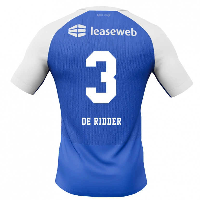 Danxen Homem Camisola Djoeke De Ridder #3 Dodgerblue Vermelho Branco Alternativa 2026/27 Camisa