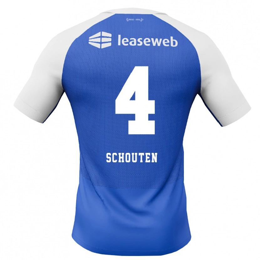 Danxen Homem Camisola Lewis Schouten #4 Dodgerblue Vermelho Branco Alternativa 2026/27 Camisa