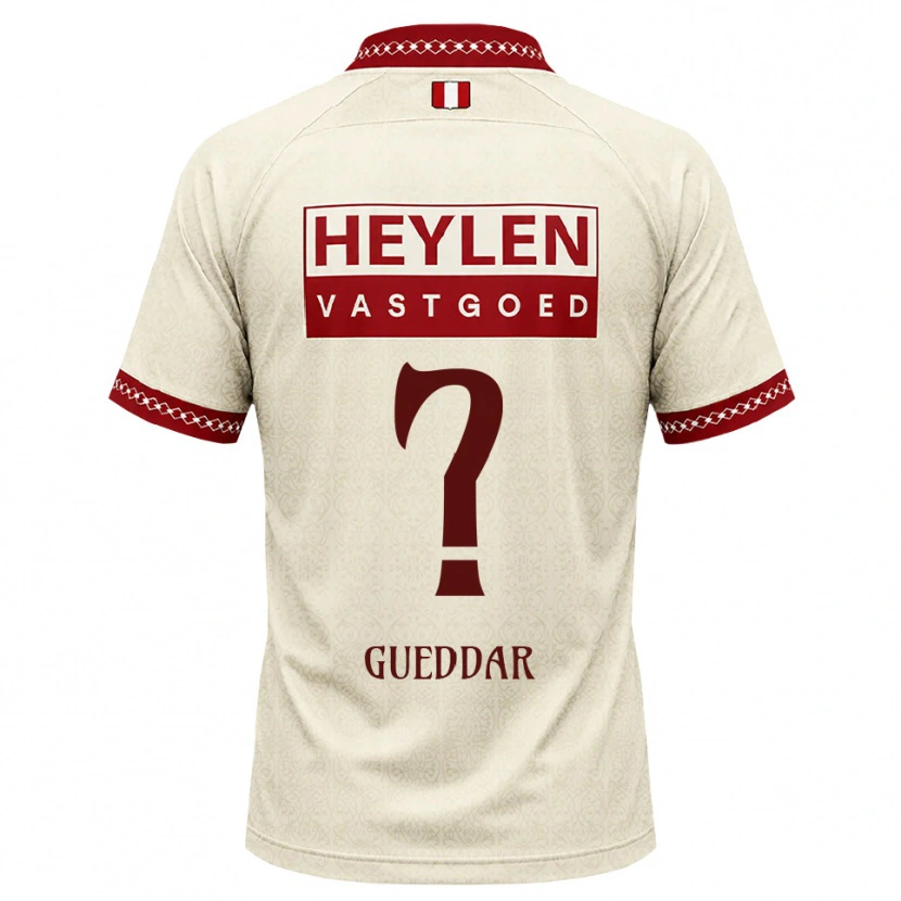 Danxen Homem Camisola Zakaria Gueddar #0 Beige Vermelho Alternativa 2026/27 Camisa