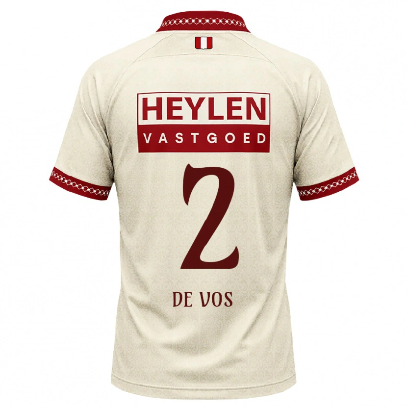 Danxen Homem Camisola Lucas De Vos #2 Beige Vermelho Alternativa 2026/27 Camisa