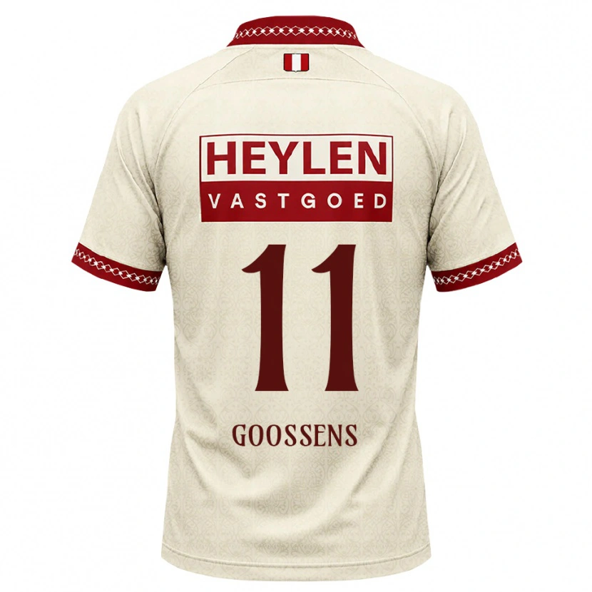 Danxen Homem Camisola Mattias Goossens #11 Beige Vermelho Alternativa 2026/27 Camisa