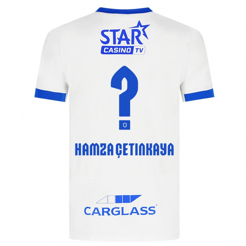 Danxen Homem Camisola Ayaz Hamza Çetinkaya #0 Branco Azul Alternativa 2026/27 Camisa