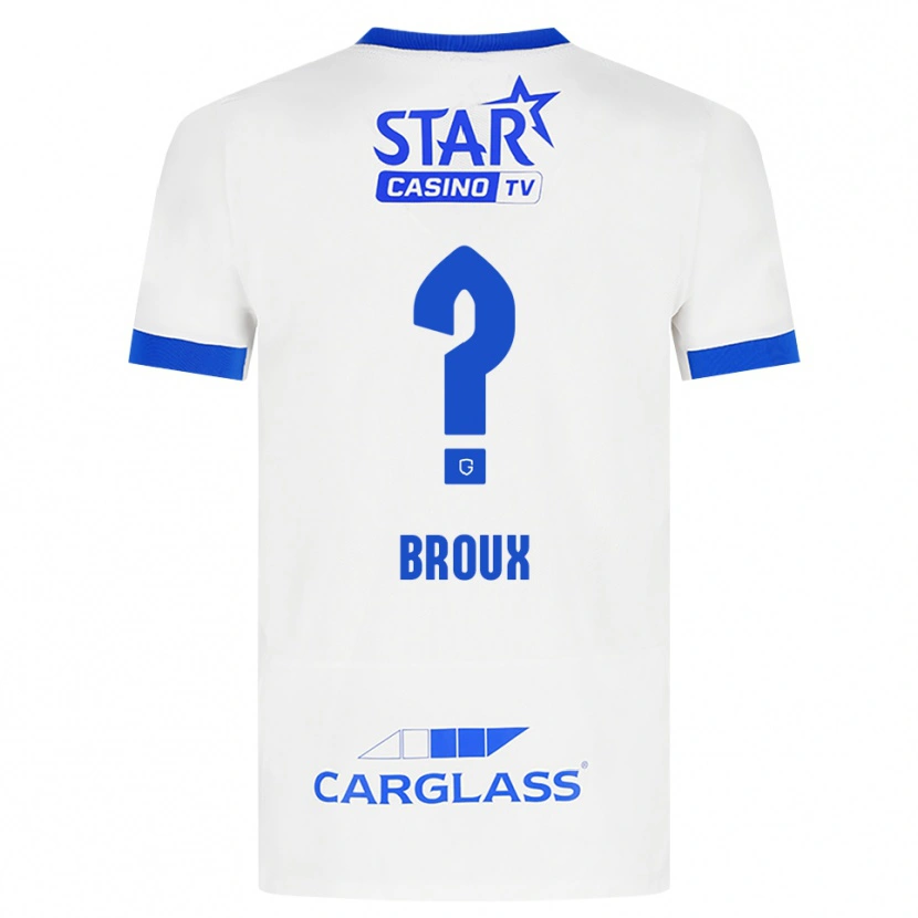 Danxen Homem Camisola Maxim Broux #0 Branco Azul Alternativa 2026/27 Camisa