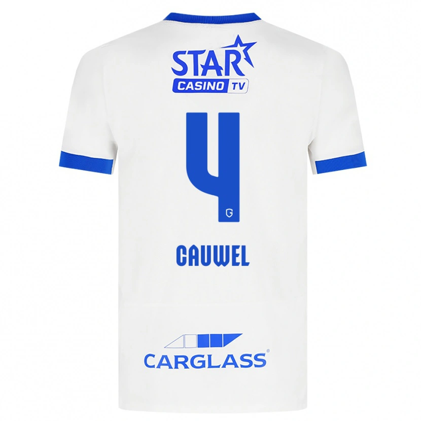 Danxen Homem Camisola Michiel Cauwel #4 Branco Azul Alternativa 2026/27 Camisa