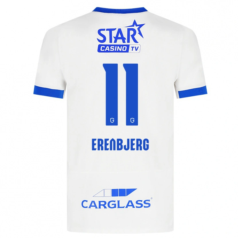 Danxen Homem Camisola Jeppe Erenbjerg #11 Branco Azul Alternativa 2026/27 Camisa