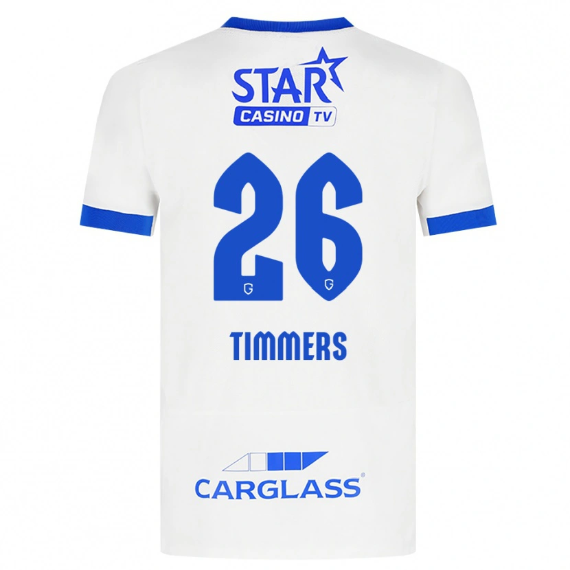 Danxen Homem Camisola Sebastiaan Timmers #26 Branco Azul Alternativa 2026/27 Camisa