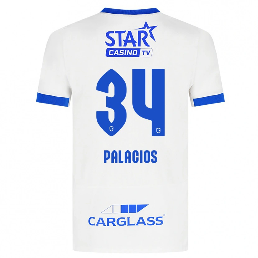 Danxen Homem Camisola Adrián Palacios #34 Branco Azul Alternativa 2026/27 Camisa