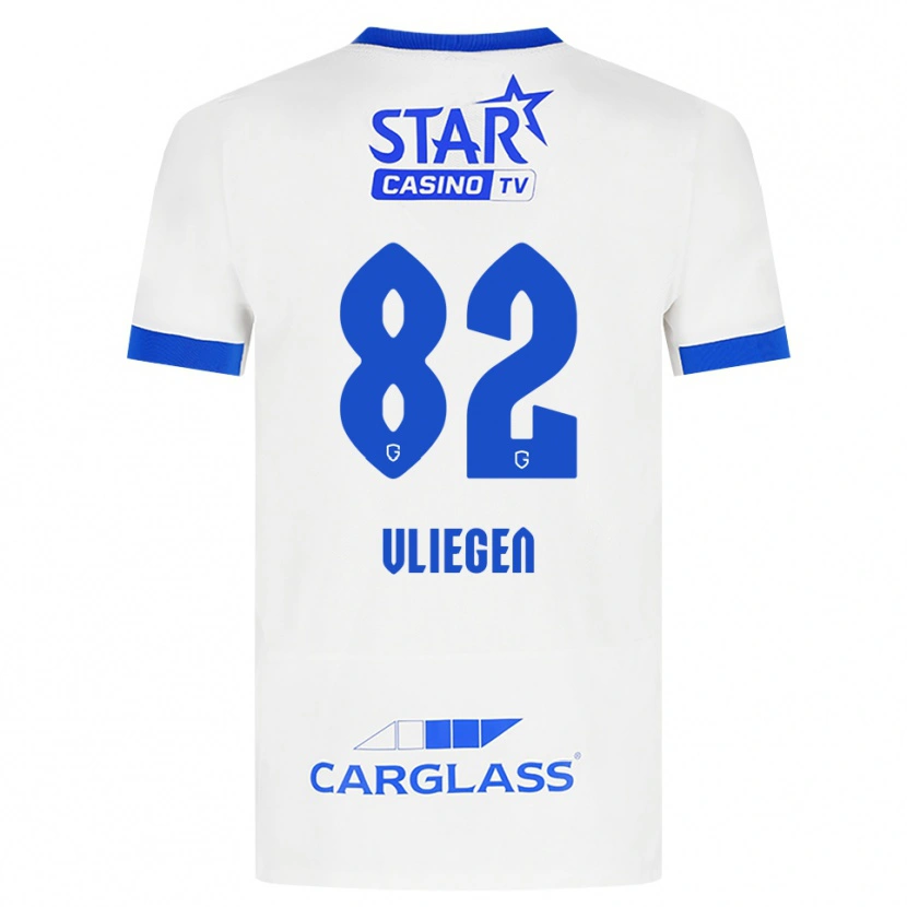 Danxen Homem Camisola Olivier Vliegen #82 Branco Azul Alternativa 2026/27 Camisa