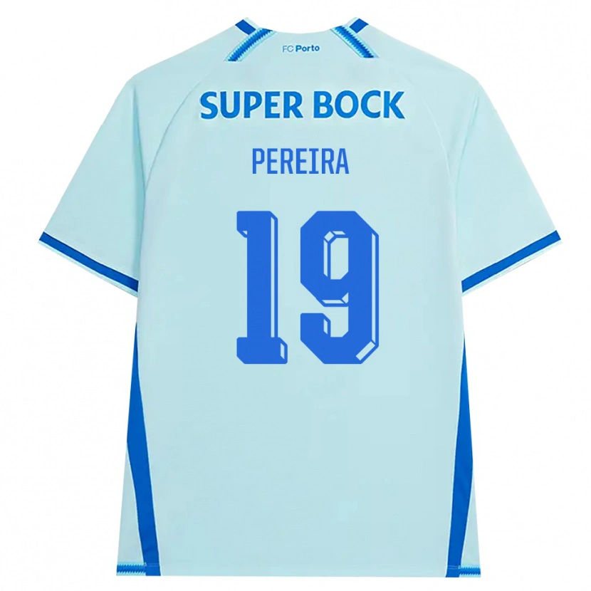 Danxen Homem Camisola João Pereira #19 Lightcyan Azul Terceiro 2026/27 Camisa