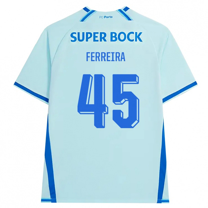 Danxen Homem Camisola Tiago Ferreira #45 Lightcyan Azul Terceiro 2026/27 Camisa