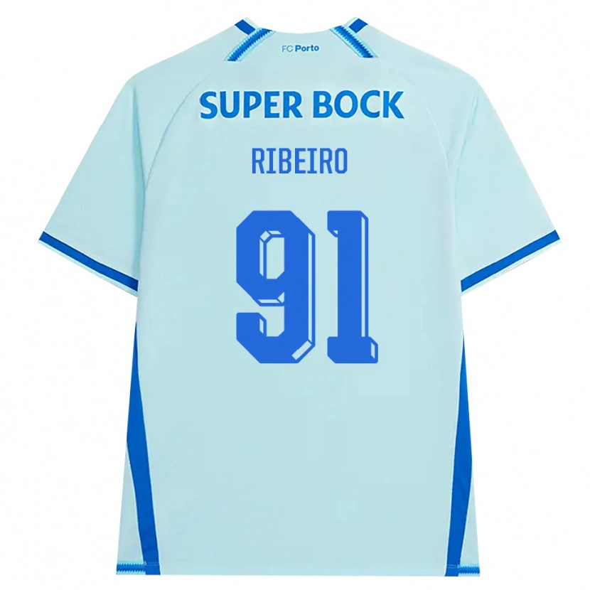 Danxen Homem Camisola Gonçalo Ribeiro #91 Lightcyan Azul Terceiro 2026/27 Camisa