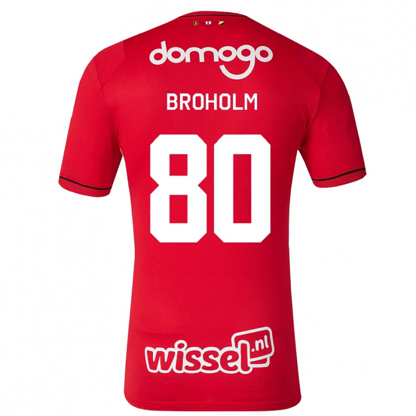 Danxen Homem Camisola Marius Broholm #80 Vermelho Branco Preto Principal 2026/27 Camisa