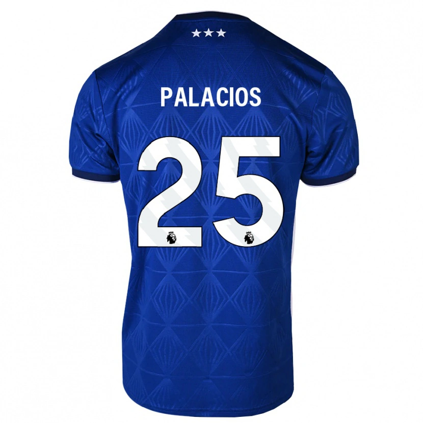Danxen Homem Camisola Exequiel Palacios #25 Azul Médio Branco Vermelho Principal 2026/27 Camisa