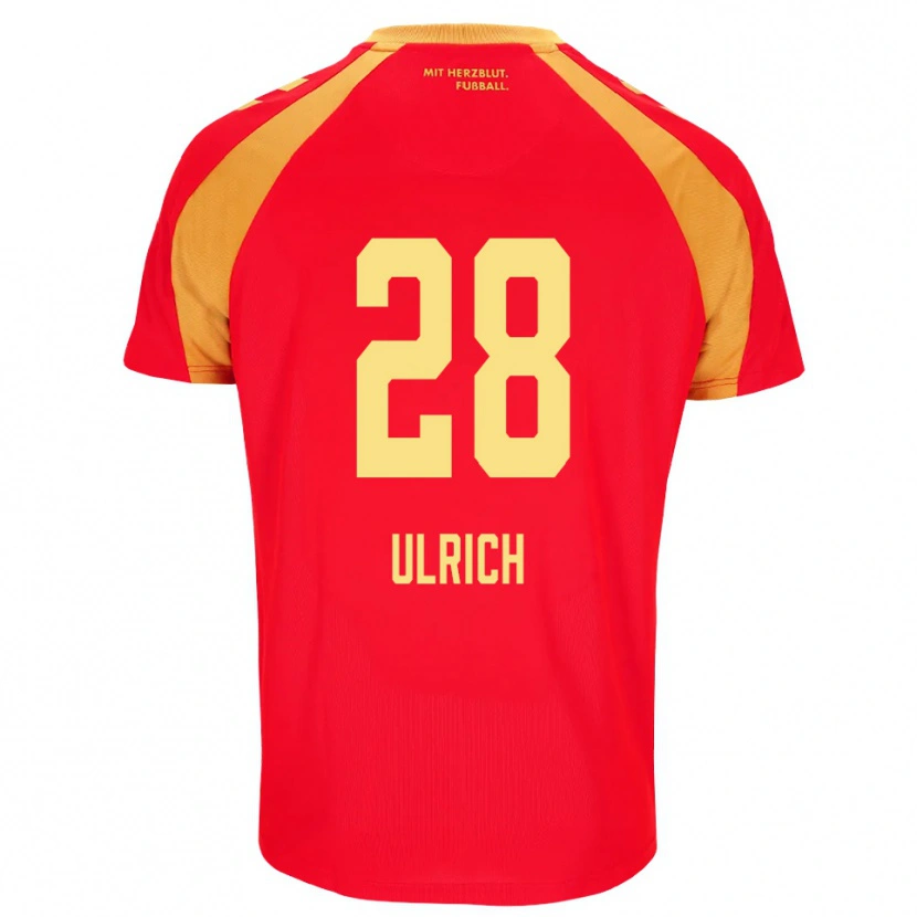 Danxen Homem Camisola Laurin Ulrich #28 Vermelho Laranja Preto Alternativa 2026/27 Camisa
