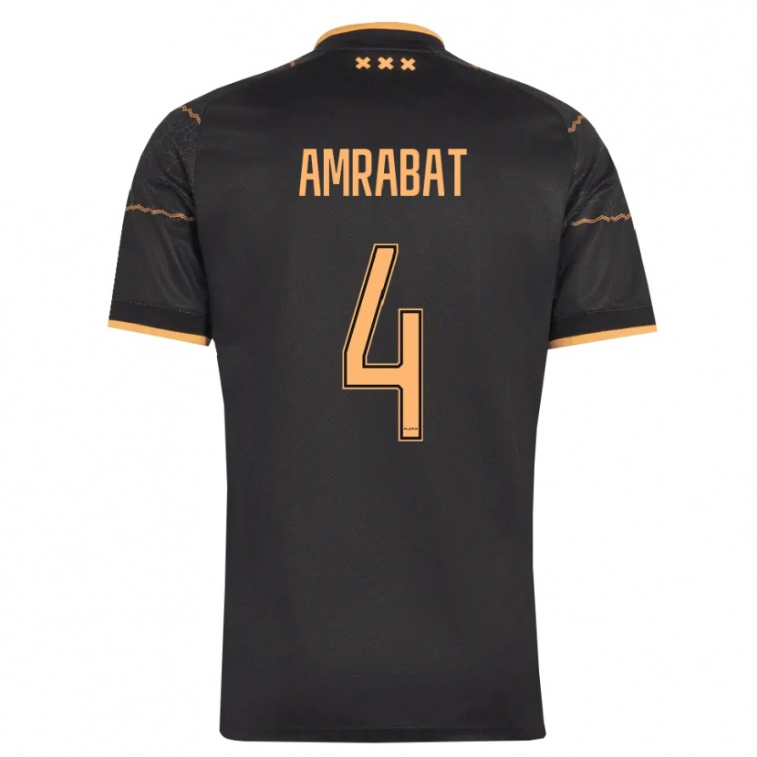 Danxen Homem Camisola Sofyan Amrabat #4 Preto Laranja Alternativa 2026/27 Camisa