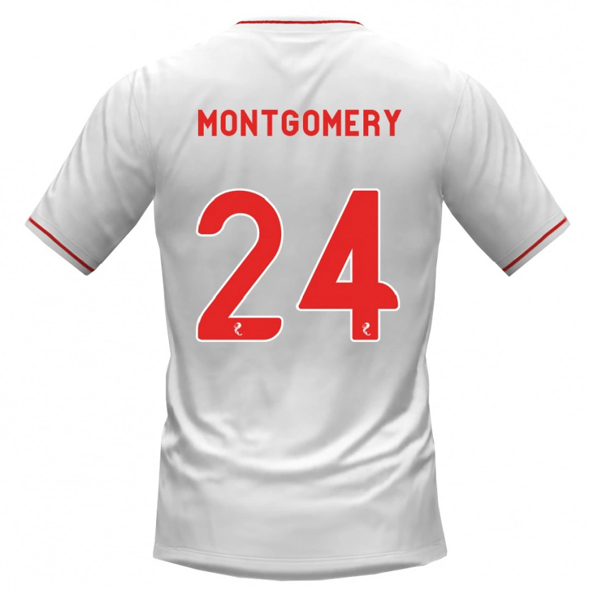 Danxen Mulher Camisola Adam Montgomery #24 Branco Vermelho Alternativa 2026/27 Camisa
