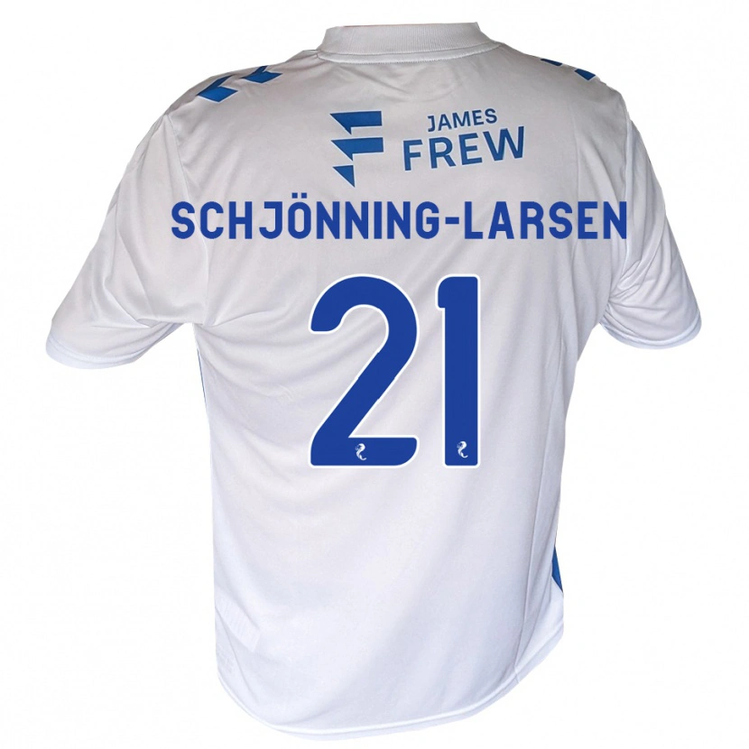 Danxen Mulher Camisola Michael Schjönning-Larsen #21 Azul Real Branco Principal 2026/27 Camisa