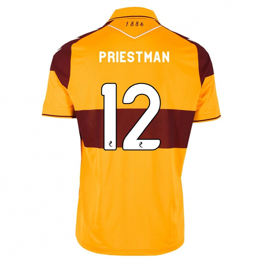 Danxen Mulher Camisola Oscar Priestman #12 Marrom Laranja Principal 2026/27 Camisa