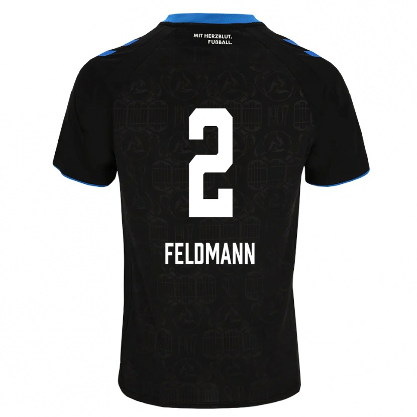 Danxen Mulher Camisola Ole Feldmann #2 Preto Branco Vermelho Principal 2026/27 Camisa