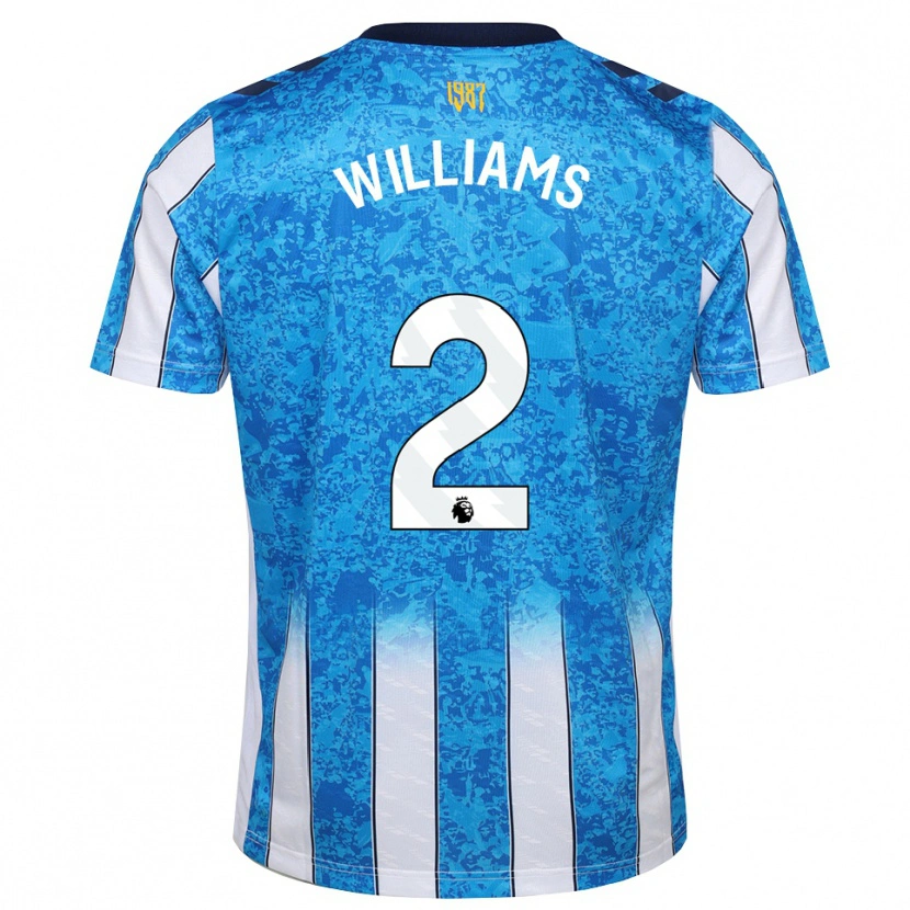 Danxen Mulher Camisola Thomas Williams #2 Branco Azul Laranja Principal 2026/27 Camisa