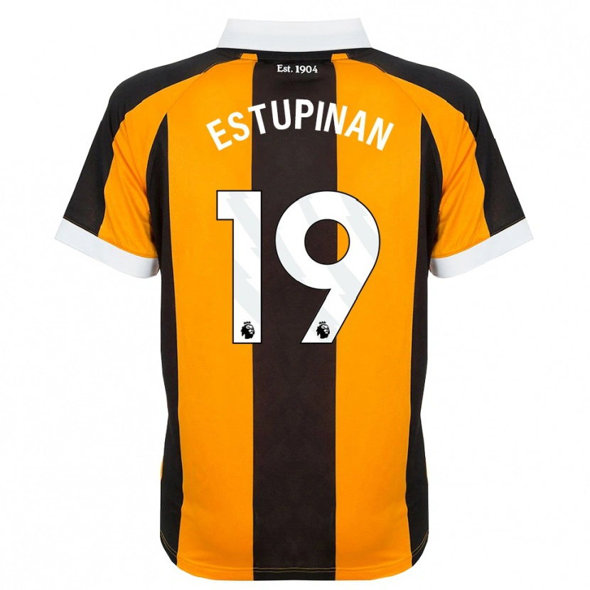 Danxen Mulher Camisola Óscar Estupiñán #19 Laranja Preto Branco Principal 2026/27 Camisa