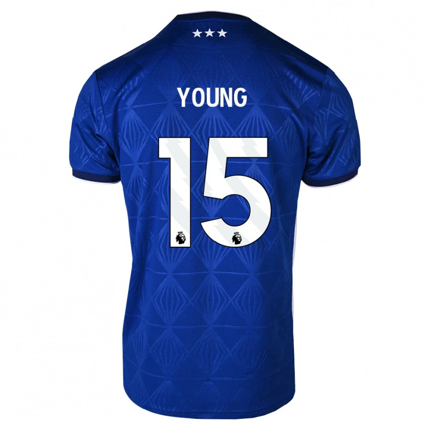 Danxen Mulher Camisola Ashley Young #15 Azul Médio Branco Vermelho Principal 2026/27 Camisa