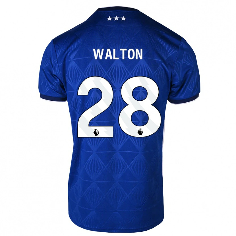 Danxen Mulher Camisola Christian Walton #28 Azul Médio Branco Vermelho Principal 2026/27 Camisa