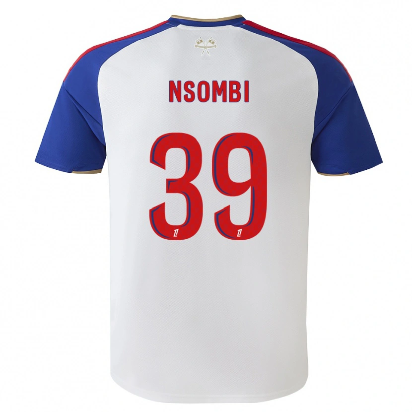 Danxen Mulher Camisola Gael Nsombi #39 Azul Real Vermelho Branco Principal 2026/27 Camisa