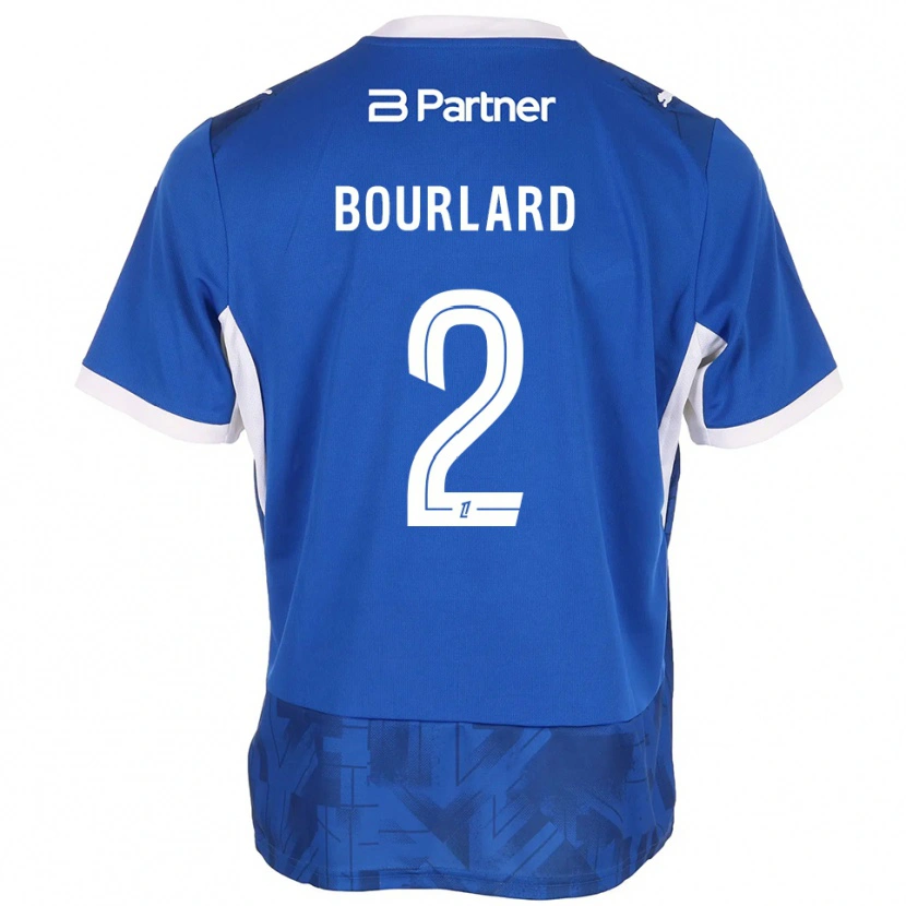 Danxen Mulher Camisola Liam Bourlard #2 Azul Médio Branco Principal 2026/27 Camisa