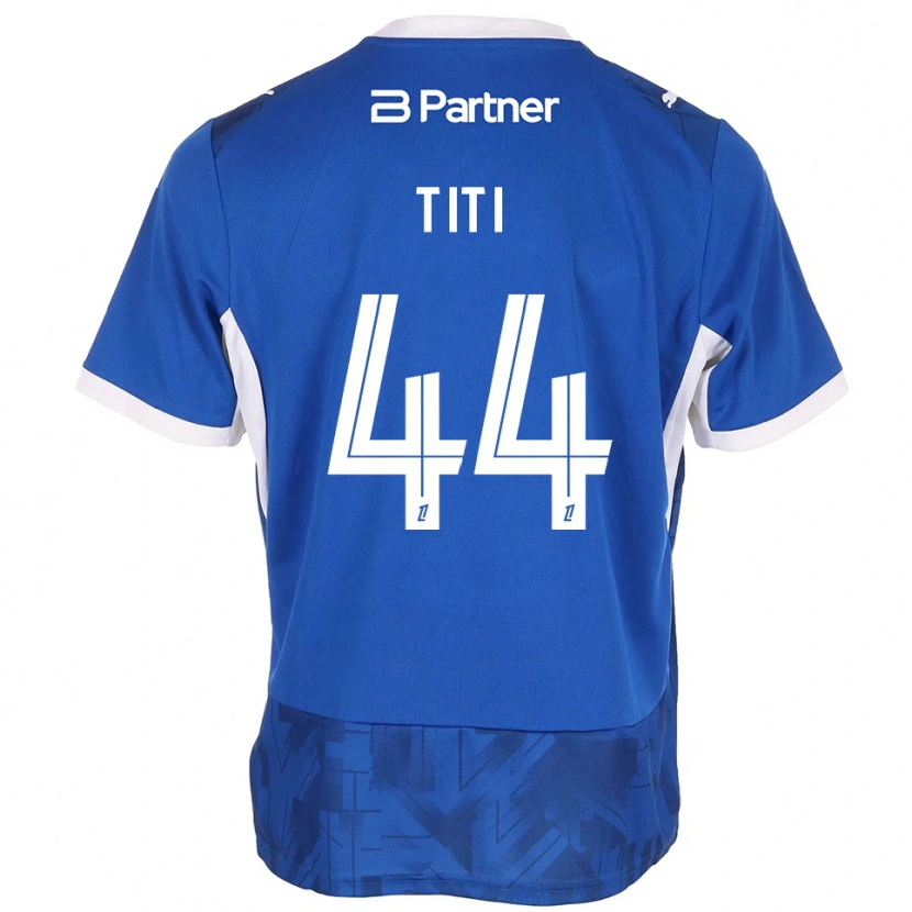 Danxen Mulher Camisola Yvann Titi #44 Azul Médio Branco Principal 2026/27 Camisa