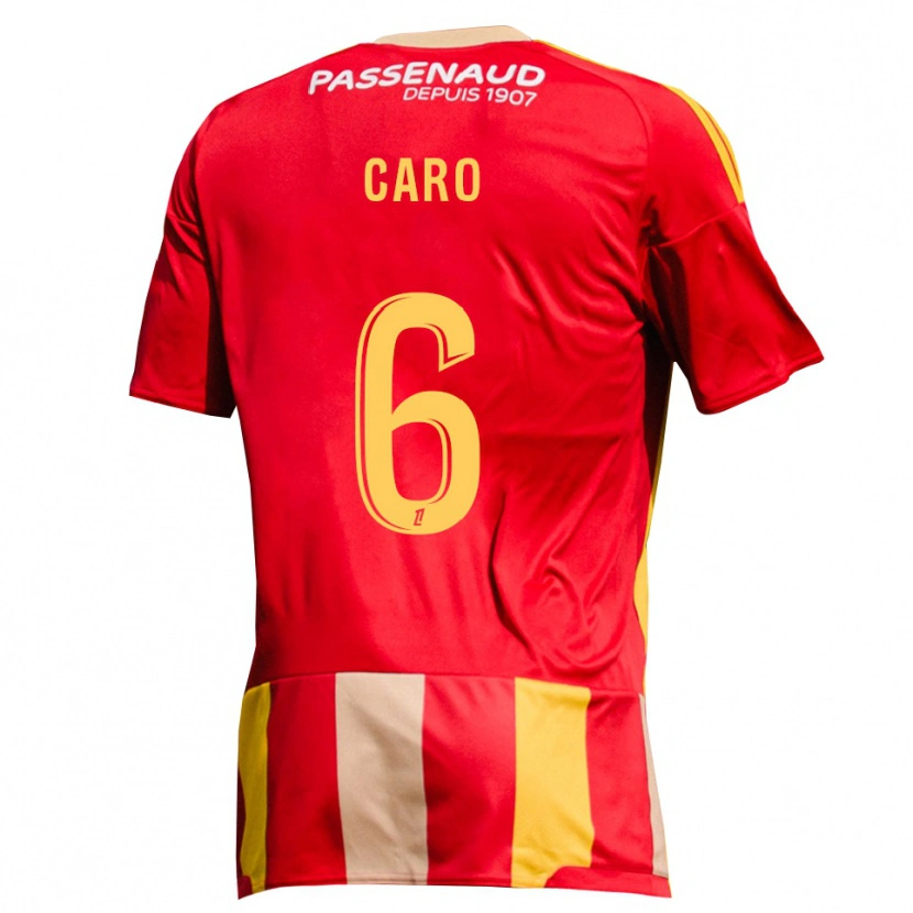 Danxen Mulher Camisola Titouan Caro #6 Amarelo Vermelho Verde Principal 2026/27 Camisa